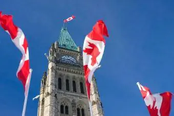 Kanada Parlamentosu, Barış Kulesi, Kanada Bayrakları