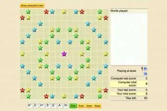 Picha ya skrini ya Scrabble kutoka kwa Michezo ya Scrabble