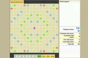 Skjermbilde av Scrabble-spillet fra Word Scramble