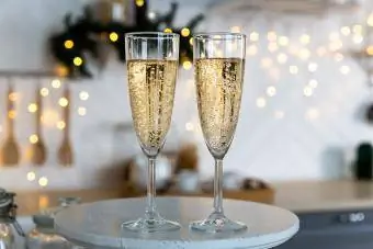 Glas med champagne Nytårspynt