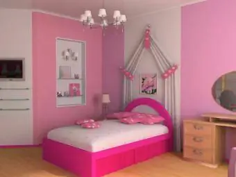 mooie roze slaapkamer