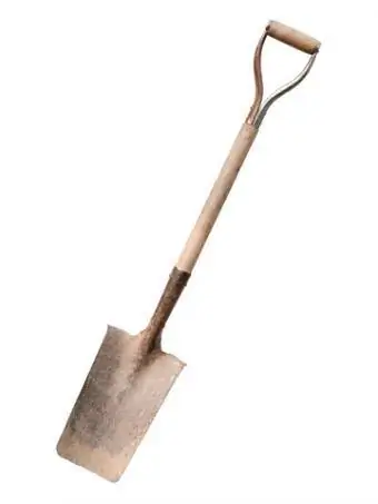 Square spade para sa edging at cutting sod; Copyright Sergio Schnitzler sa Dreamstime.com