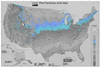 Mapa zóny odolnosti rostlin USDA – zóna 5