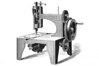 Isaac Merrit Singerin ensimmäinen ompelukone, patentoitu vuonna 1851