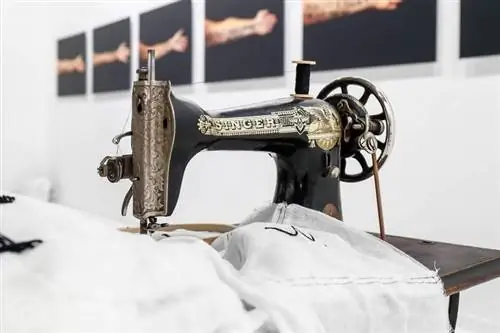 Antique Singer Sewing Machine Uas Hloov Cov Kev Ua Si