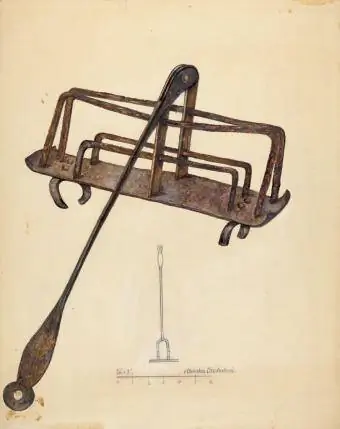 Iron Toast Rack, circa 1937. Artist Florence Stevenson