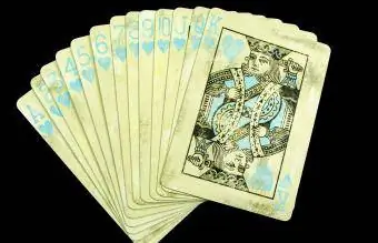 Antigua mano de cartas de póquer