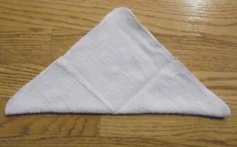 handdoek origami boot stap 1