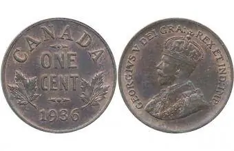 1936 Canadian 1 Cent
