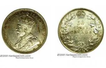 Canadá, George V 50 centavos 1921