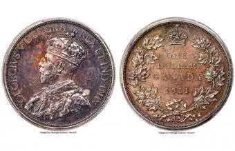 Canadese zilveren dollar uit 1911