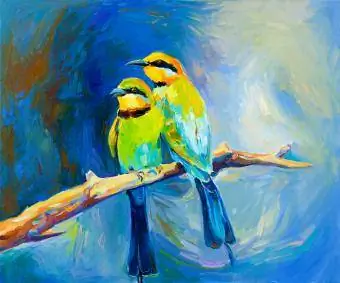pintura de dos ocells per al feng shui consells per a l'art