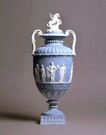 Jasperware vase thiab npog, Wedgwood, England